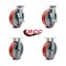 Service Caster 8 Inch Red Poly on Cast Iron Caster Set with Roller Bearings 2 Brakes 2 Rigid SCC-30CS820-PUR-RS-TLB-2-R820-2 - alternate 3